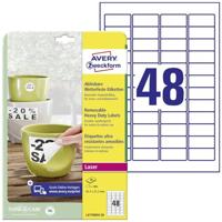 Avery-Zweckform L4778REV-20 45.7 x 21.2 mm Polyester folie Wit 960 stuk(s) Weer verwijderbaar Folie-etiketten - thumbnail
