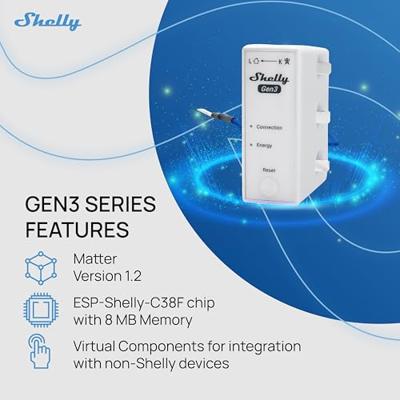 Shelly 3EM-63T Gen3 Energiemeter