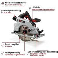 Einhell Professional TP-CS 18/190 Li BL - Solo Accu-cirkelzaag Zaagdiepte 90° (max.) 65 mm Brushless, Zonder accu, Zonder lader 18 V - thumbnail