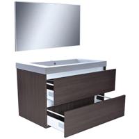 Wiesbaden Vision Meubelset met Spiegel - 80cm - Grijs Houtnerf - thumbnail