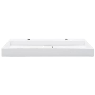 VidaXL Wastafel 120x46x11 cm mineraal gegoten/marmer gegoten wit - thumbnail
