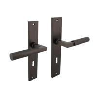 Deurkruk Baustil op langschild 245x45mm sleutelgat 72mm antraciet-grijs - thumbnail