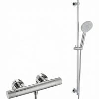 Ben Engraved Line thermostatische doucheset 15cm met gravering en 3 straalsoorten chroom - thumbnail