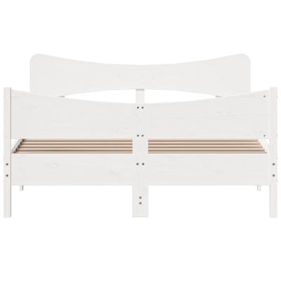 Bedframe zonder matras massief grenenhout wit 200x200 cm