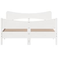 Bedframe zonder matras massief grenenhout wit 200x200 cm - thumbnail