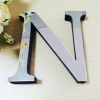 2 PC'S Home Decoratie creatieve persoonlijkheid Engelse letters acryl spiegel 3D DIY muur stickers (N) - thumbnail