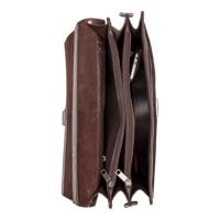 Burkely Dean Vintage Aktetas 3-vaks Brown - thumbnail