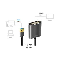 LogiLink UA0232 USB / DVI Adapter [1x USB 3.2 Gen 1 stekker A (USB 3.0) - 1x DVI-bus 24+5-polig] Zwart 10.00 cm - thumbnail