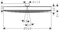 Hoofddouche HansGrohe Pulsify S 260 1 Jet Zonder Wandaansluiting Chroom - thumbnail