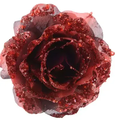 Roosclip glitter d14h8.5 zilver - thumbnail