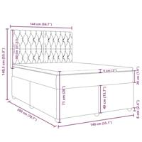 Boxspring met matras stof blauw 140x200 cm - thumbnail
