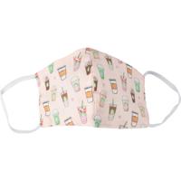 Wasbaar mondmasker, party time motief, maat: kinderen, pak van 5 stuks - thumbnail