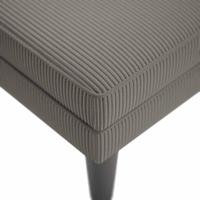 Chaise longue met kussen corduroy stof lichtgrijs - thumbnail
