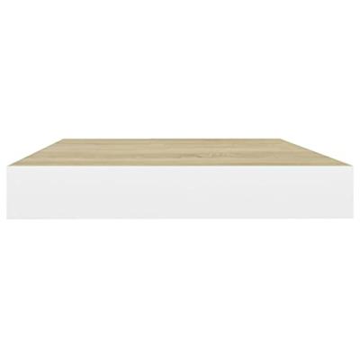 Wandschappen zwevend 4 st 40x23x3,8 cm MDF eikenkleurig en wit - thumbnail