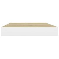 Wandschappen zwevend 4 st 40x23x3,8 cm MDF eikenkleurig en wit - thumbnail
