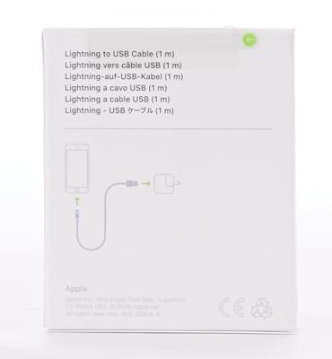Kabel USB naar Lightning Apple MXLY2ZM/A Wit Zwart 1 m - thumbnail