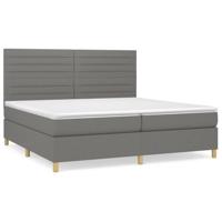 Boxspring met matras stof donkergrijs 200x200 cm - thumbnail