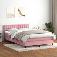 Boxspring met matras fluweel roze 160x210 cm - thumbnail