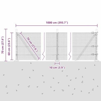 VidaXL Afrasteringspaal grijs 10 x 0,6 m (16 x 16 mm gaas)