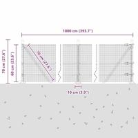 VidaXL Afrasteringspaal zilver 10 x 0,6 m (16 x 16 mm gaas) staal - thumbnail