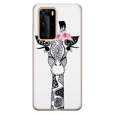 Huawei P40 Pro siliconen telefoonhoesje - Giraffe Huawei P40 Pro siliconen telefoonhoesje - Giraffe