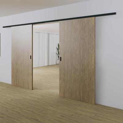 Xperta set 6m rail - Zwart - wand z. vloerpl. - Dubbele deur - Dubbele softclose - opbouw