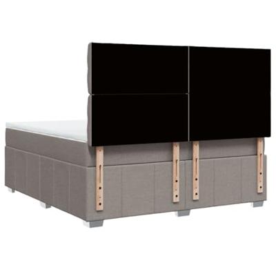 Boxspring met matras stof taupe 180x200 cm