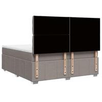 Boxspring met matras stof taupe 180x200 cm - thumbnail