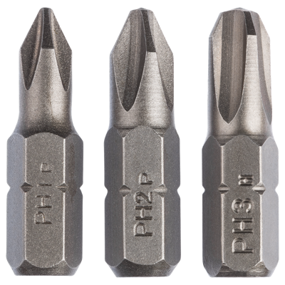 Bosch Accessoires 3-delige schroefbitset Standard | PH1, PH2 en PH3 | 25 mm - 2609255964