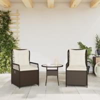 Tuinstoelen 2 st verstelbaar poly rattan bruin - thumbnail