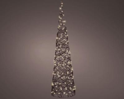 Micro LED cone buiten L23-W23-H90cm dark brown/warm white - Lumineo