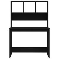 Bureau met schappen 102x45x148 cm bewerkt hout zwart - thumbnail