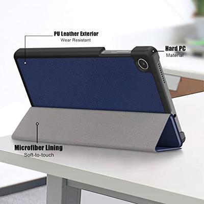 Lunso - Lenovo Tab M8 Gen 4 (8 inch) - Tri-Fold Bookcase hoes - Donkerblauw