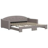 Slaapbank met onderschuifbed 100x200 cm stof taupe - thumbnail