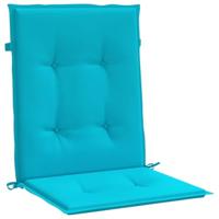 VidaXL Stoelkussens 2 st lage rug stof turquoise - thumbnail