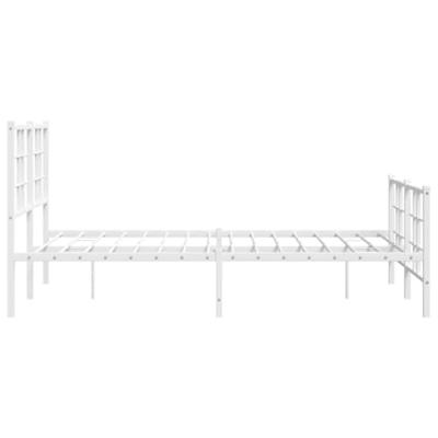 Bedframe met hoofd- en voeteneinde metaal wit 120x200 cm - thumbnail
