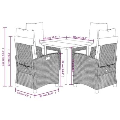 5-delige Tuinset met kussens poly rattan lichtgrijs 5-delige Tuinset met kussens poly rattan lichtgrijs