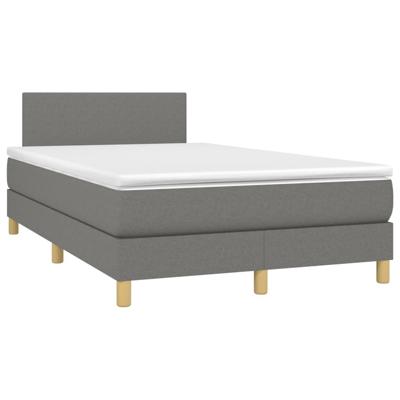 Boxspring met matras stof donkergrijs 120x190 cm