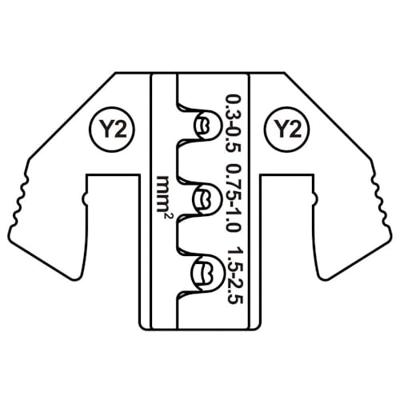 TOOLCRAFT TO-9625881 Krimpinzetstuk Yazaki YES/YESC 2.8 verzegeld contact Terminal 0.3 tot 2.5 mm² Geschikt voor merk TOOLCRAFT