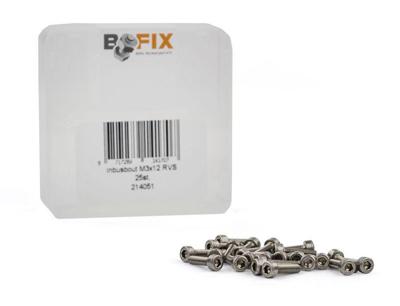 Bofix doos a 25 inbusbouten m3x12 rvs