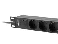 Lanberg PDU-03F-0200-BK energiedistributie 3 AC-uitgang(en) 1U Zwart - thumbnail