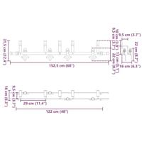 Doos met onderdelen voor schuifdeur 152,5 cm staal zwart - thumbnail