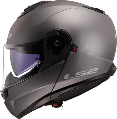 LS2 opklapbare helm "ff908 strobe ii solid" helmet ff908 strob.ii solid m titanium matt