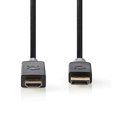 DisplayPort-Kabel | DisplayPort Male | HDMI Connector | 4K@30Hz | Verguld | 1.0 m | Rond | PVC | Antraciet