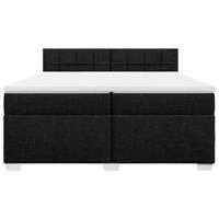 Boxspring met matras stof zwart 200x200 cm - thumbnail