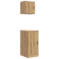 VidaXL Garagekasten 2 st bewerkt hout ambachtelijk eikenhout - thumbnail