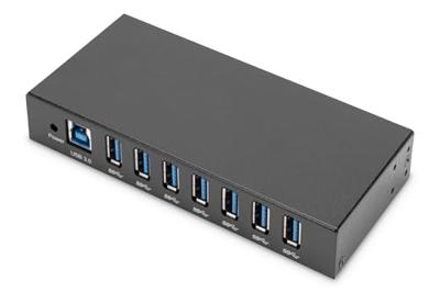 Digitus DA-70258-1 USB 3.0-hub 7 poorten Voor industriële toepassingen, Met metalen behuizing, Met status-LEDs, Voor intern en extern gebruik, Via PC