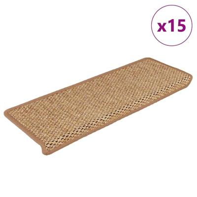 Trapmatten zelfklevend 15 st sisal-look 65x21x4 cm oranje