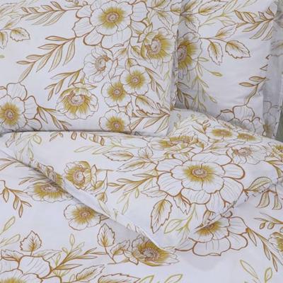 Dekbedovertrekset 220x240 cm katoen wit en bruin Dekbedovertrekset 220x240 cm katoen wit en bruin