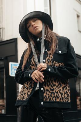 Colourful Rebel Milo Leopard Jas  Zwart Dames - Oversized Fit - Katoen